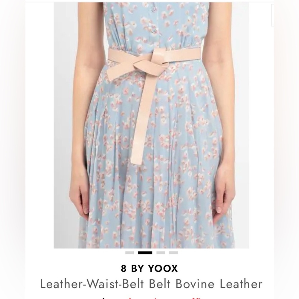 8 by YOOX Burgundy Leather Knot Waist Belt - Picture 2 of 9